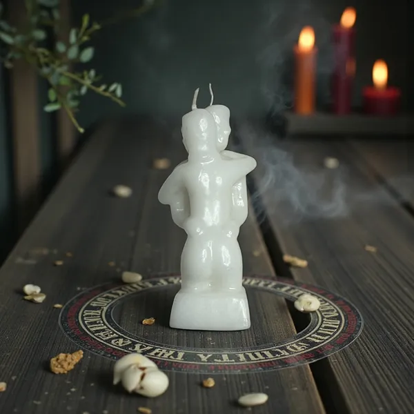 White_Erotic_Couple_Spell_Candle